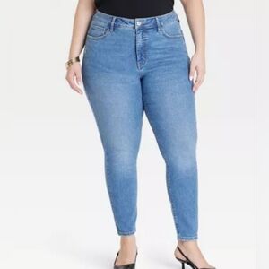 Ava & Viv Women's High-Rise Skinny Jeans Size 20W Medium Blue Wash Denim NWT